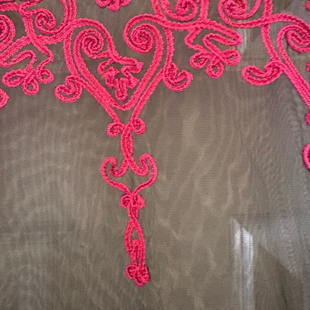 Elegant Pink sheer Lace Blouse - Picture 7 of 7
